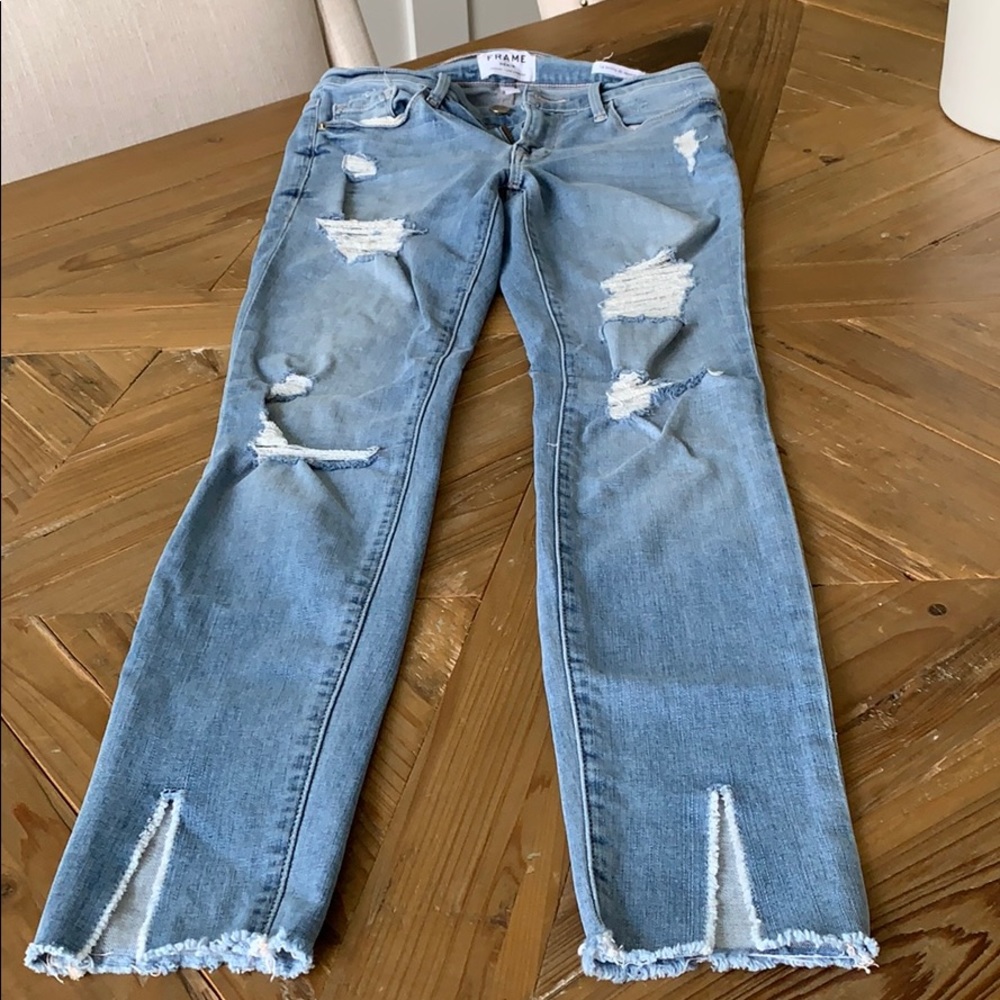 Frame denim ripped jeans